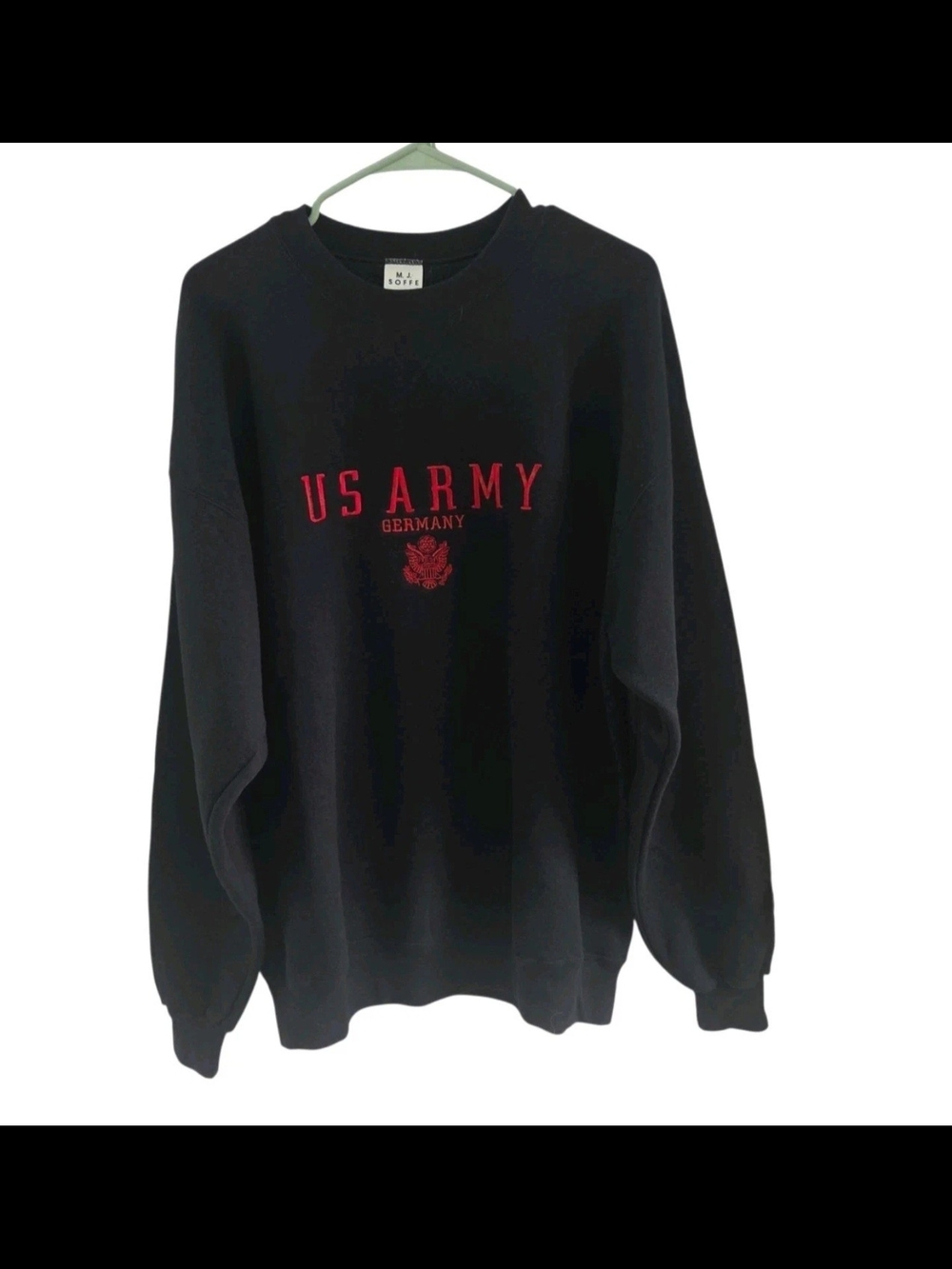 MJ Soffe Navy Black US Army Germany Sweatshirt Cotton Polyester Mens Size XL